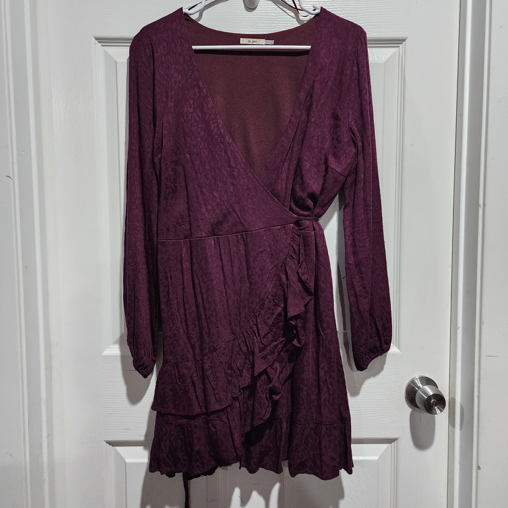 Mi Ami Burgandy Long Sleeve Dress